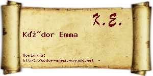 Kódor Emma névjegykártya